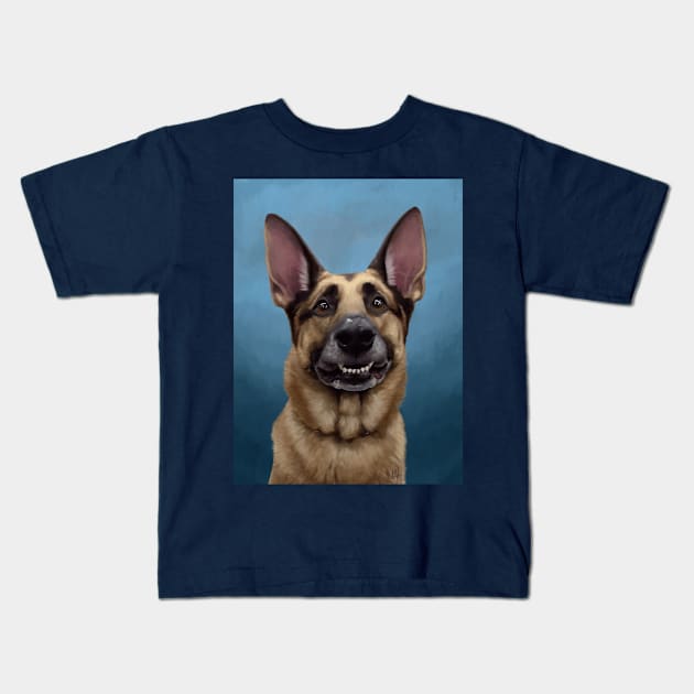 Roscoe the German Shepherd Kids T-Shirt by KJL90